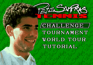 Pete Sampras Tennis title screen for Sega Genesis